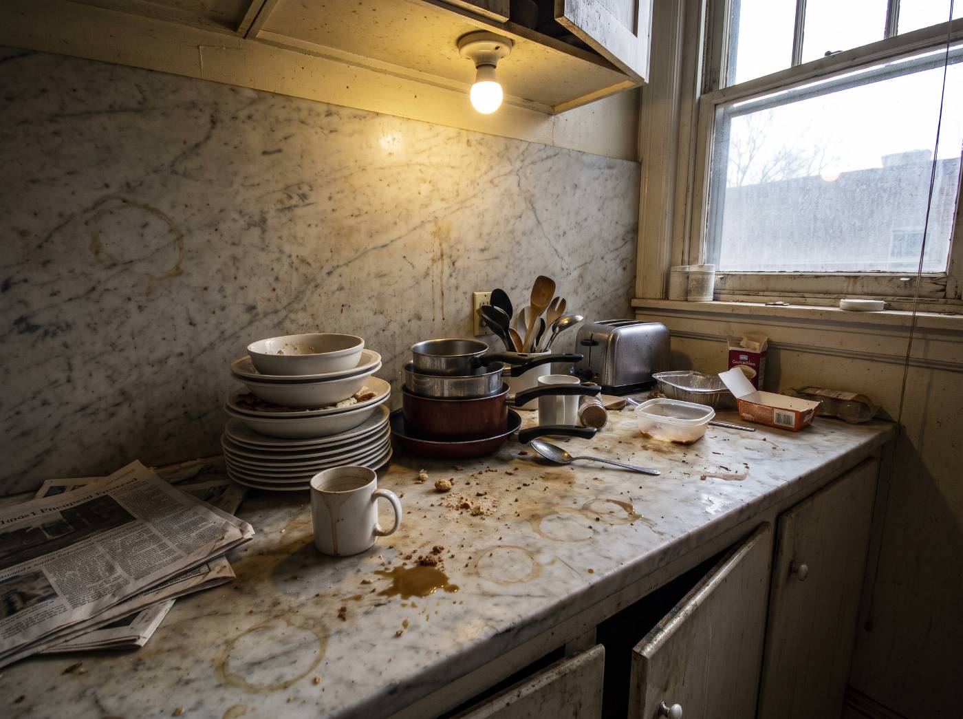 Kitchen before cleaning